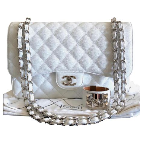 white pearl chanel handbag|chanel large tote bag price.